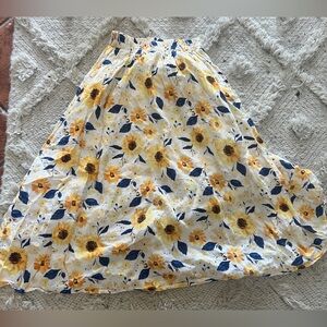 Sunflower midi A line skirt